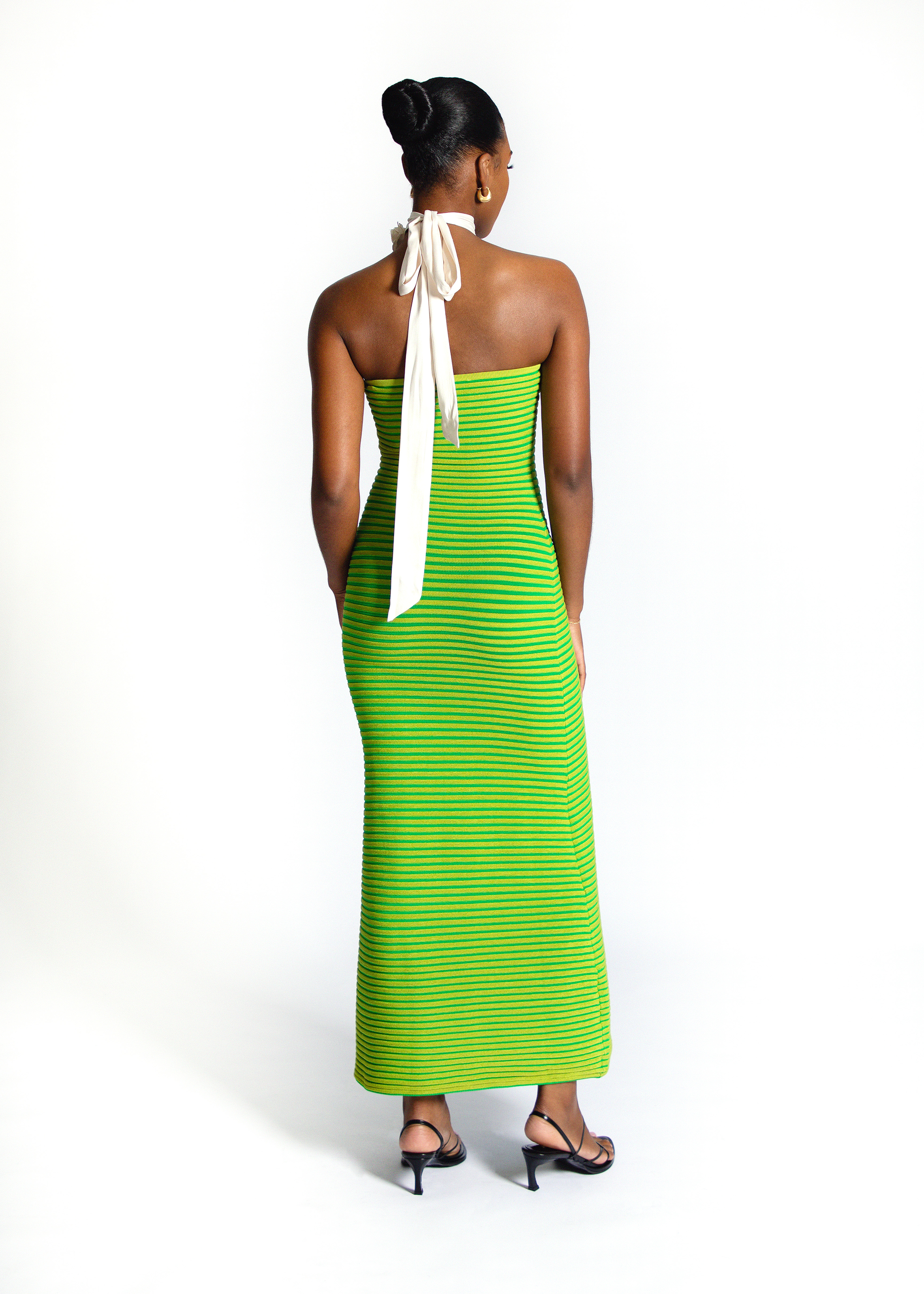 [SOMEWHERE BUTTER]25SS★韓国人気★Cotton Ribbon Knit Dress The Wolf Gang Sunmor Knit Maxi Dress in Lime - Refined Purity